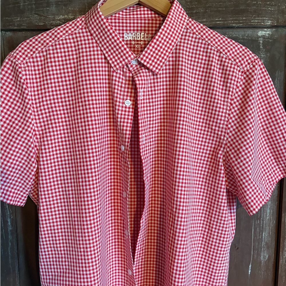 Barbell Red Checkered Men's Shirt